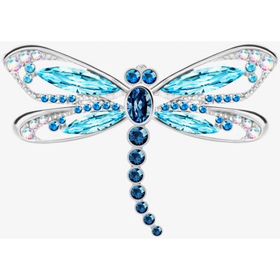 Preciosa brož s českým kříšťálem vážka Viva La Vida 2286 67 – Zboží Dáma