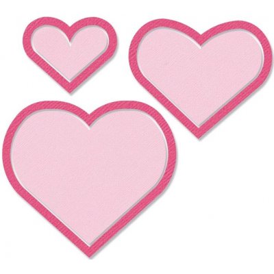Sizzix vyřezávací kovové šablony Framelits Srdíčka 6 ks – Sleviste.cz
