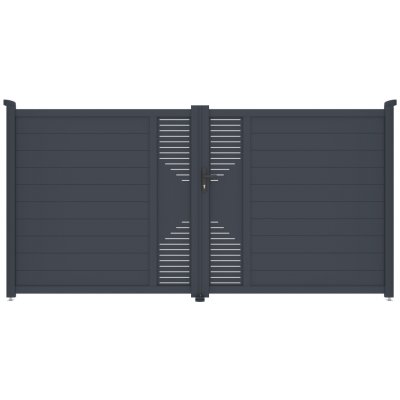 Brána G21 Marion 350x173 cm dvoukřídlá, antracitová (G21-BAMAR-173) – Sleviste.cz