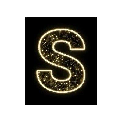 Eco Fix 2D LED světelné písmeno S, 85 × 123 × 3 cm, teple bílá, závěsná, 3D tisk – Hledejceny.cz