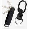 Klíčenka Klíčenka kožená Orbitkey 2.0 Saffiano (Black & Black Stitching) + All Black Clip v2