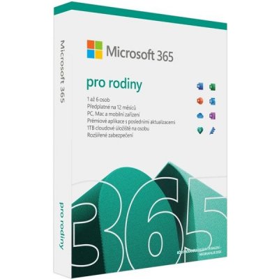 Microsoft 365 pro rodiny 1 rok CZ, krabicová verze, 6GQ-01550, nová licence – Zboží Živě