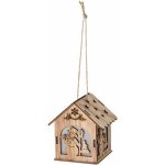 Koopman Závěsná LED vánoční dekorace dřevěný domek, různé druhy, 9 x 7 x 10 cm – Hledejceny.cz