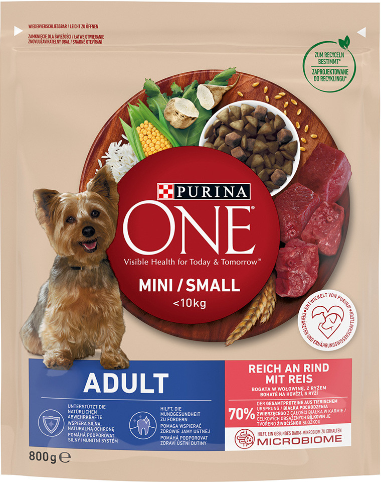Purina One Mini Adult Beef & Rice 5 x 0,8 kg