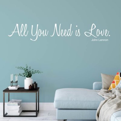INSPIO Samolepka Nálepka na zeď - All You Need is Love (citát na zeď) texty, citáty rozměry 95x16 – Sleviste.cz