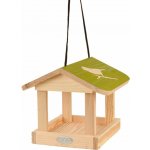 Esschert Design Závěsné krmítko pro ptáky Elisa 19,5 x 24 x 24 cm dřevo hnědá zelená – Zboží Dáma
