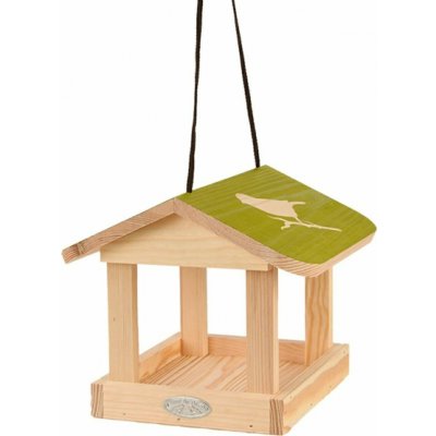 Esschert Design Závěsné krmítko pro ptáky Elisa 19,5 x 24 x 24 cm dřevo hnědá zelená – Zboží Dáma