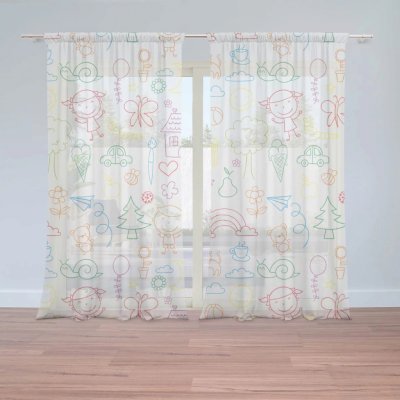 Záclony Barevná školka: 2 ks - 150x250 cm - Sablio – Hledejceny.cz