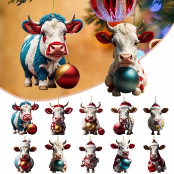 YisibaihTao 10 kusů vánoční strom kráva přívěsek 2D
