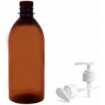 Tera Plastová lahvička hnědá s bílou pumpičkou Tera 500 ml – Zboží Dáma