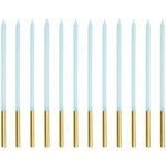 PartyDeco Dortové svíčky modré dlouhé se zlatým koncem – Zboží Mobilmania