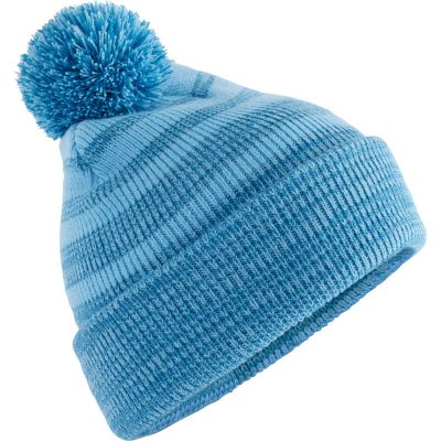 Beechfield Čepice s bambulí Team Stripe B 476 pletená sky blue Modrá nebesky – Hledejceny.cz