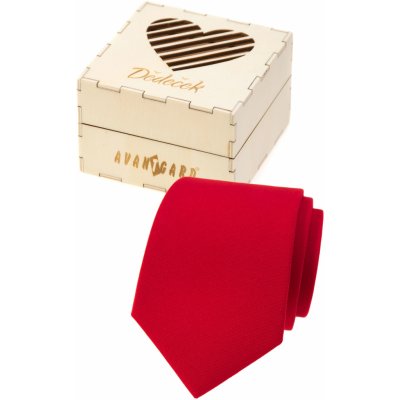 Avantgard Dárkový set Kravata Lux v dárkové dřevěné krabičce "Dědeček" 919-985725 Červená přírodní dřevo – Zboží Mobilmania
