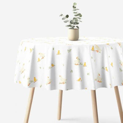 Goldea velikonoční kulatý ubrus 100% bavlněné plátno kachny Ø 100cm – Hledejceny.cz