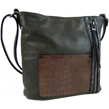 Dámská crossbody kabelka s čelní kroko kapsičkou F-014 zelená