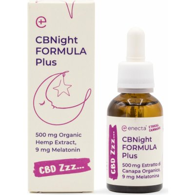 Enecta CBNight PLUS konopný olej s melatoninem 250 mg CBN 250 mg CBD 30 ml