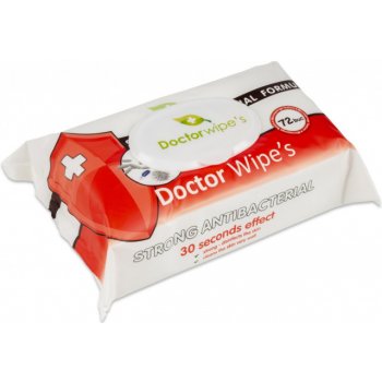 Doctor Wipe's vlh. ubrousky antibaktrial s klipem 72 ks