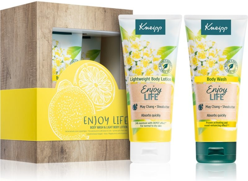 Kneipp Enjoy Life jemné tělové mléko 200 ml + jemný sprchový gel 200 ml dárková sada