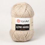YarnArt pletací příze ALPINE ANGORA 333 béžová, efektní, 150g/150m