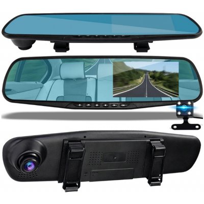 PODOFO Parkovací kamera s LCD ve zpětném zrcátku K0074A2 s fullHD 1080p přední kamerou – Hledejceny.cz