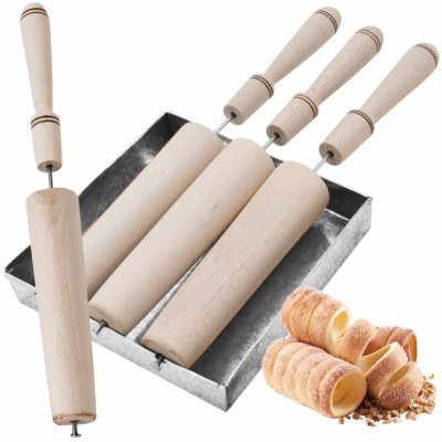 Perfect Home 10469 Rožně forma na trdelníky trdlo 16 cm 4 ks s podnosem – Zboží Dáma