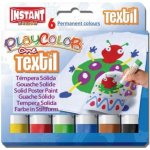 Playcolor tuhé temperové barvy na textil 6 kusů – Zboží Mobilmania