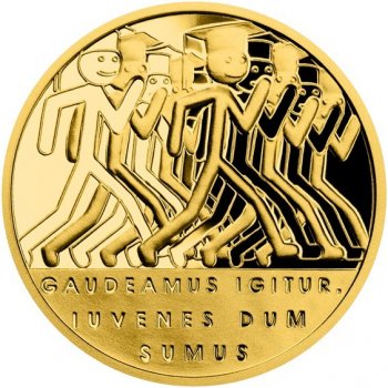 Česká mincovna Zlatý dukát Latinské citáty Gaudeamus igitur Radujme se 3,49 g