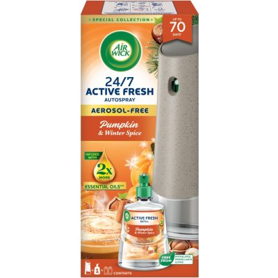 Air Wick Active Fresh automatický difuzér a náplň na vodní bázi Dýně a podzimní koření 228 ml – Zboží Dáma