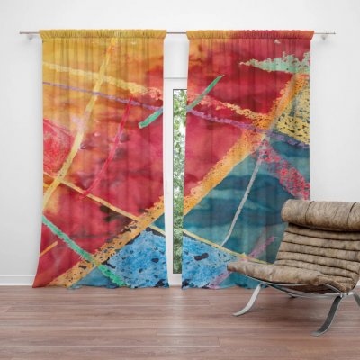Sablio Závěs Barevné čáry: 2ks 140x250cm – Hledejceny.cz