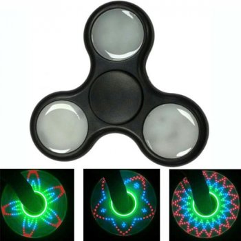 Fidget spinner s LED osvětlením černý