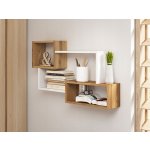 MIRJAN 24 Nástěnná police TRIO 54x87 cm dub wotan/bílá MJ0078 – Zboží Mobilmania