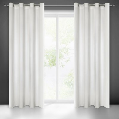 EUROFIRANY ZATEMŇOVACÍ ZÁVĚS NA KROUŽCÍCH MILO 140X250 CM BÍLÁ – Hledejceny.cz