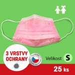 General Public Protection třívrstvá jednorázová dětská rouška růžová 25 ks – Zboží Dáma
