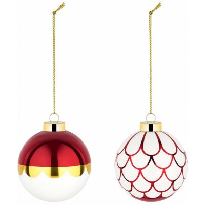 Alessi Vánoční skleněné baňky "Delight", set 2 ks, vzor 4 - – Hledejceny.cz