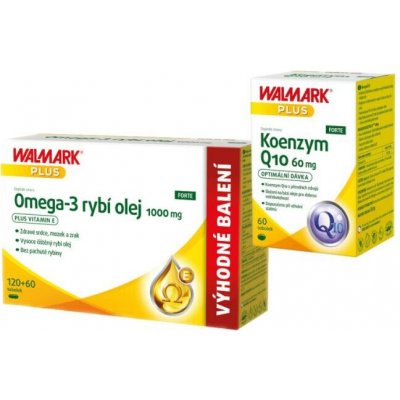 Walmark Omega-3 Forte 1000 mg 120+60 tablet + Walmark Koenzym Q10 Forte 60 mg 60 kapslí – Hledejceny.cz
