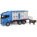 Bruder 3549 Přepravník zvířat Scania R s figurkou krávy – Zboží Mobilmania