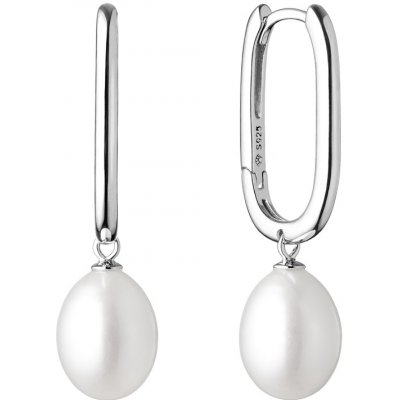 Gaura Pearls stříbrné náušnice s bílou řiční perlou Shannon SK20460EL/W Bílá