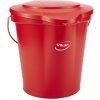 Úklidový kbelík Vikan Červený plastový kbelík s víkem 12 l