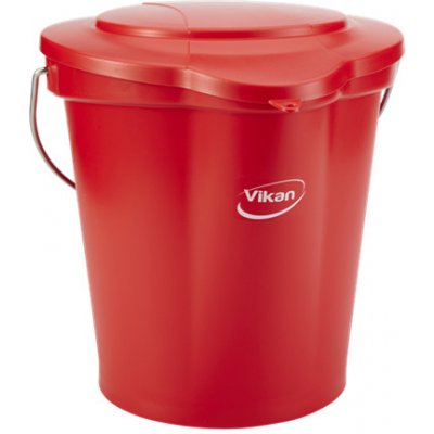Vikan Červený plastový kbelík s víkem 12 l