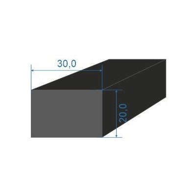 0596203 Pryžový profil 20x30mm, EPDM 70°Sh obdélníkový – Sleviste.cz