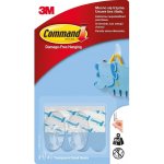 3M 17092CL Command oválné malé průhledné plastové háčky, 2ks, nosnost 450g – Zboží Mobilmania