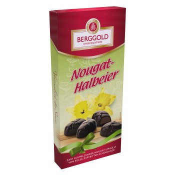 Berggold velikonoční pralinky z hořké čokolády s nugátovou náplní 100g