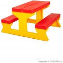 Star Plus 26915 dětský zahradní stůl s lavičkami červený / žlutý