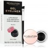 Oční linka Makeup Revolution Gel Eyeliner Pot with Brush Gelová oční linka se štětečkem Black 3 g