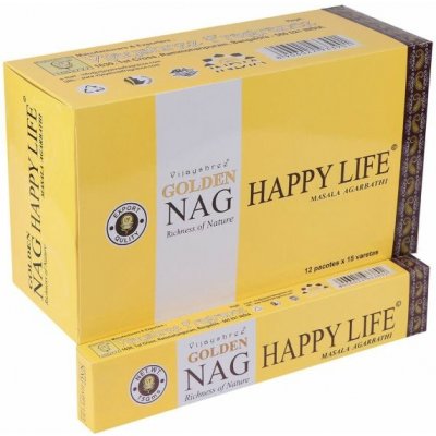 Vijayshree Vonné Tyčinky Golden Nag Happy Life 15 g – Hledejceny.cz