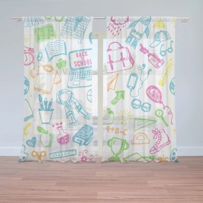 Sablio Záclony Barevná škola: 2ks 150x250cm – Hledejceny.cz