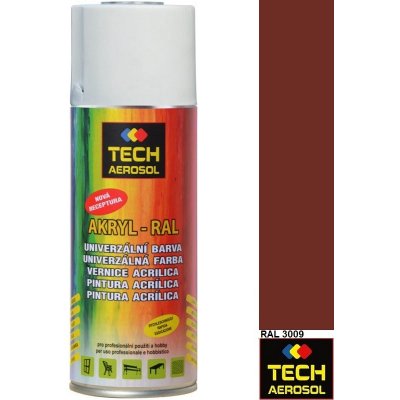 TECH AEROSOL Univerzální akrylová barva ve spreji 400 ml RAL 3009 červená oxidovaná lesk