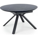 HALMAR Kulatý rozkládací jídelní stůl Vertigo - černý mramor / černá – Sleviste.cz