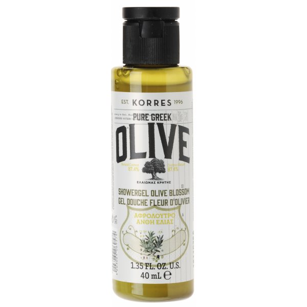 Sprchový gel Korres Pure Greek Olive sprchový gel s řeckým extra panenským olivovým olejem s vůní olivového květu 40 ml