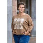 Italy fashion Mikina od SRDCE Krémová – Zboží Dáma